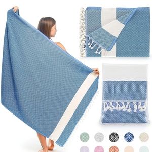 Sand Free Black 100% Turkish Cotton Beach Bath Towel - Citizens of the B…